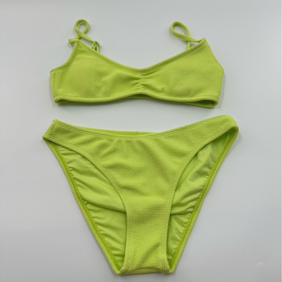 Aeropostale Vibrant Bikini Set Neon Coral & Neon Yellow 2pk - Picture 7 of 11